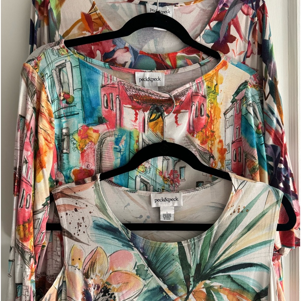 Peck & Peck lot of 3 tops 3/4 length sleeves size Lg